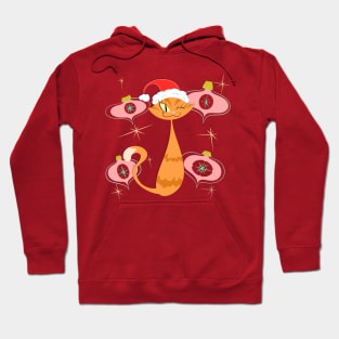 Orange Cat with Pink Ornaments Hoodie